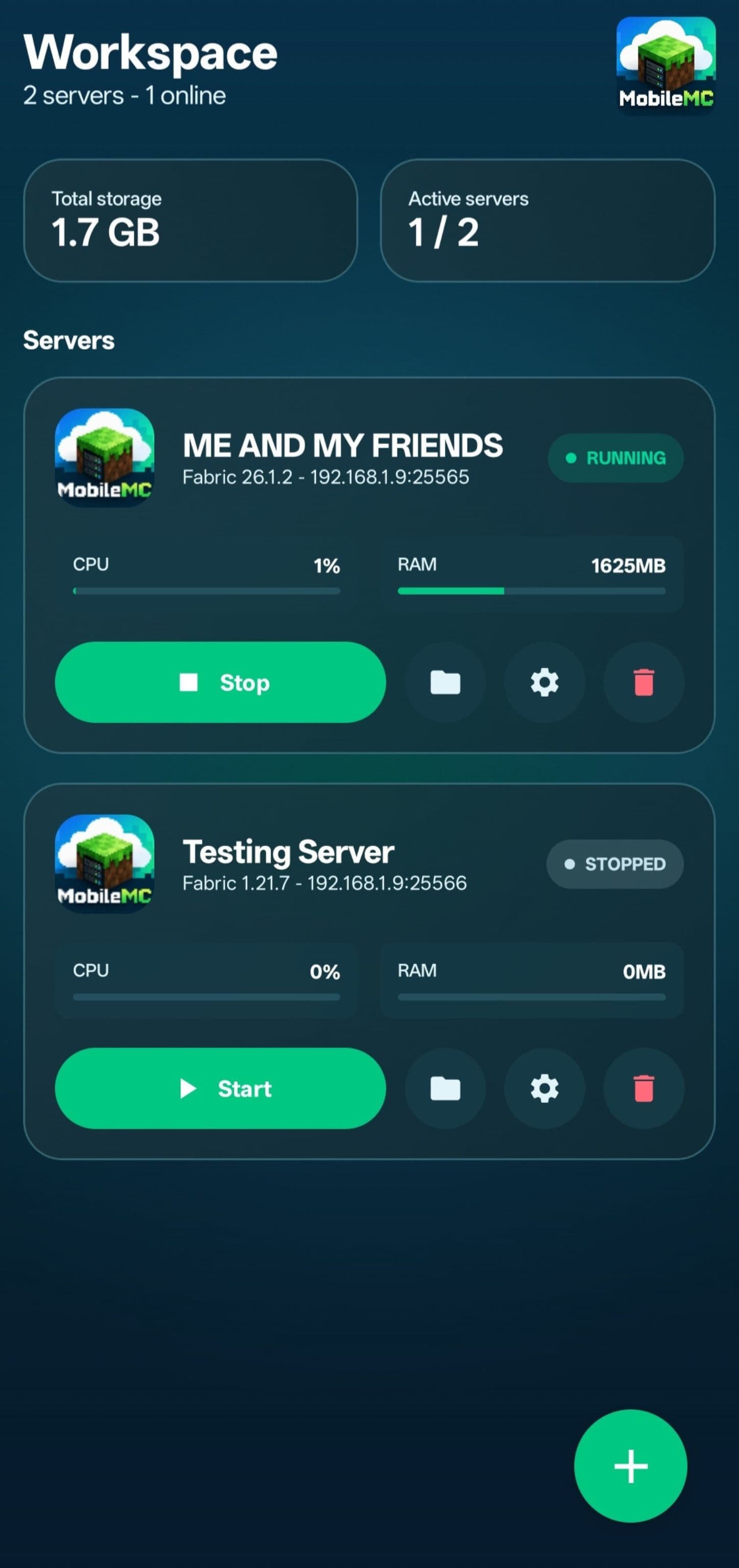 Server List screenshot